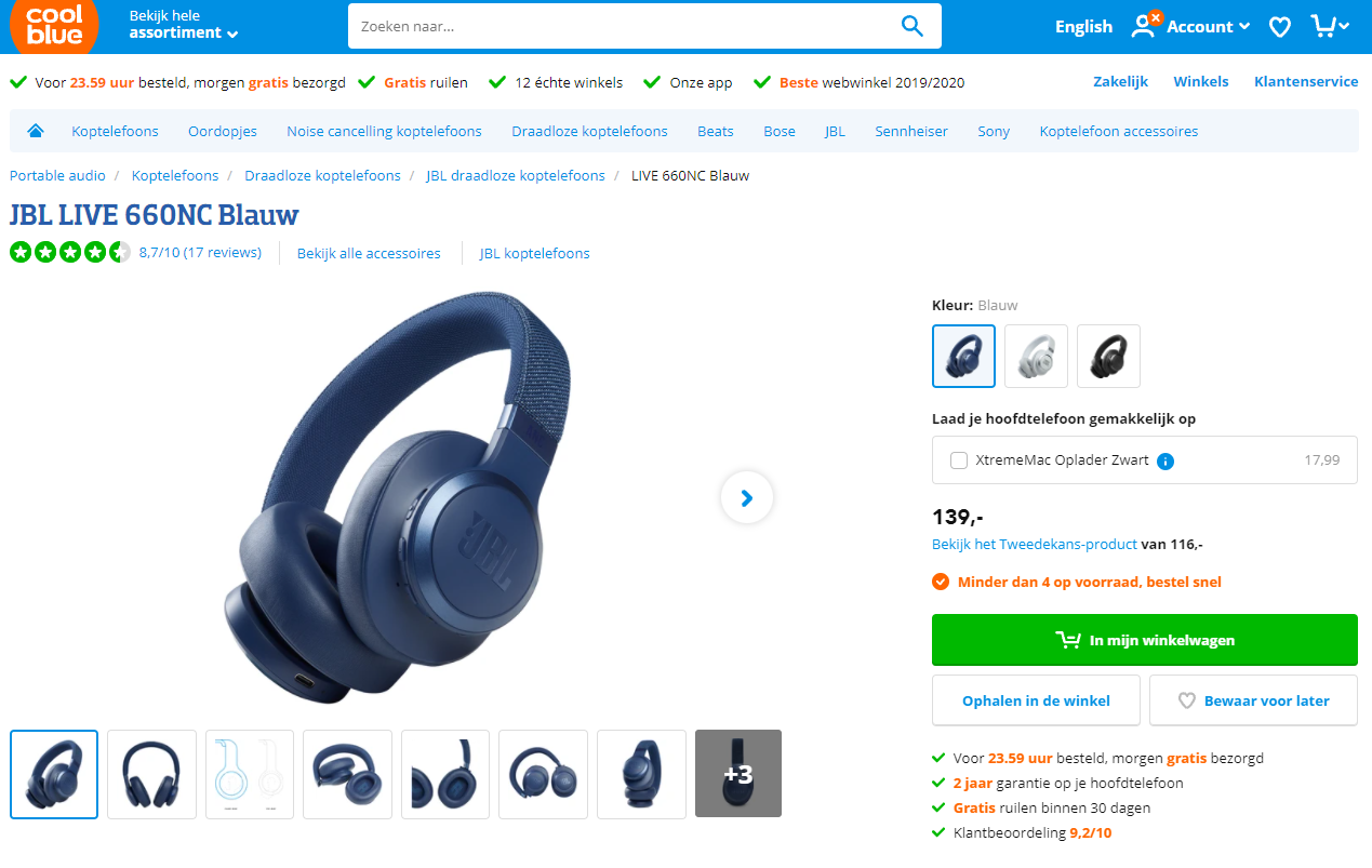 Coolblue Voorraadoverzicht