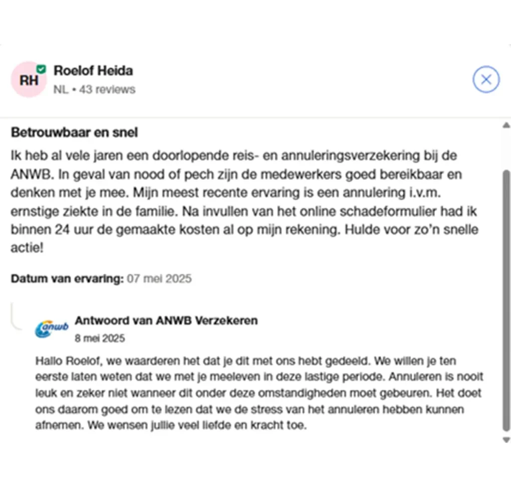 Ook in de B2C is media monitoring een must, getuige de reviews en reacties van de ANWB