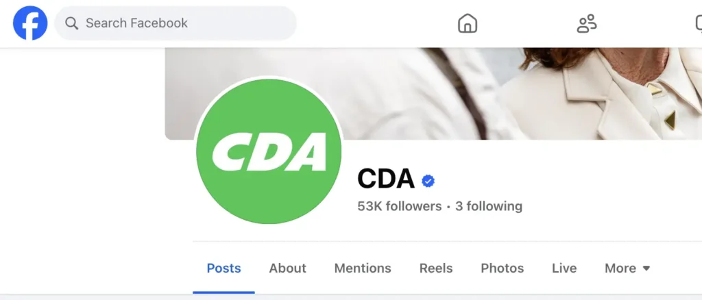 CDA op Facebook