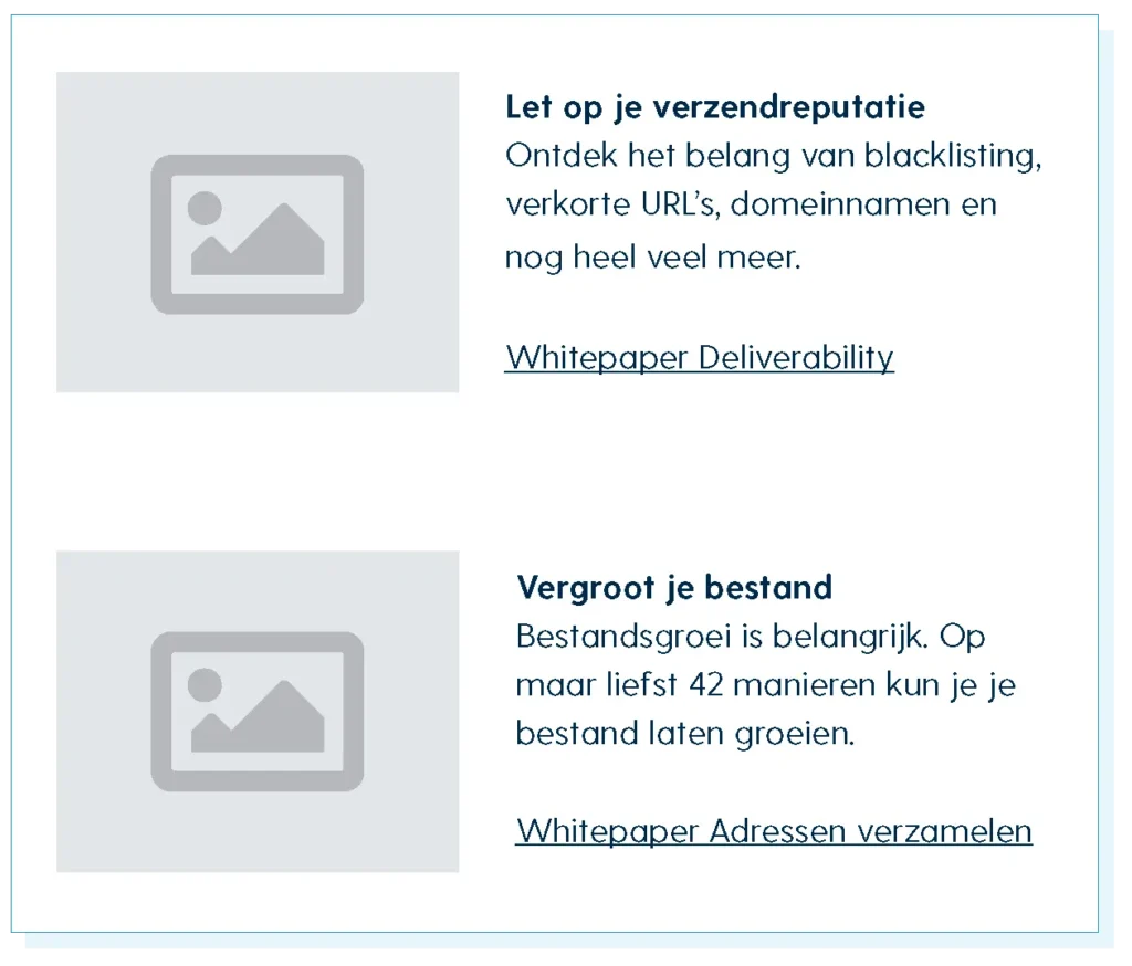 Een voorbeeld van de aangepaste e-mail content 