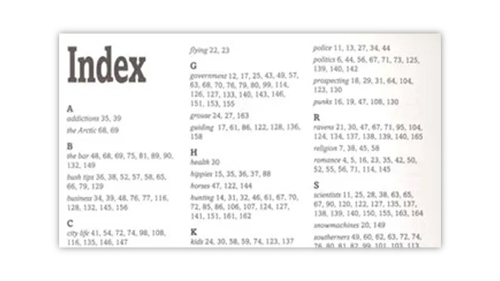 Index oder Register in Lehrbüchern