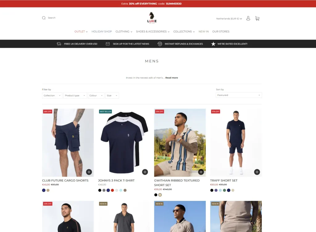 Screengrab of Luke 1977's website