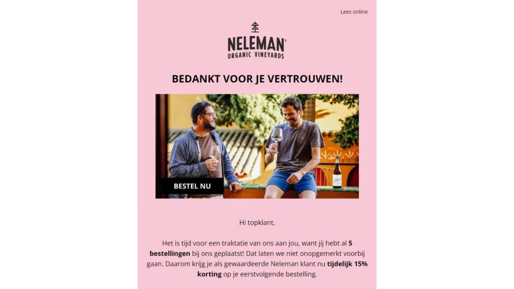 Een klantloyaliteit campagne o.b.v. RFM voor Neleman Wijnen