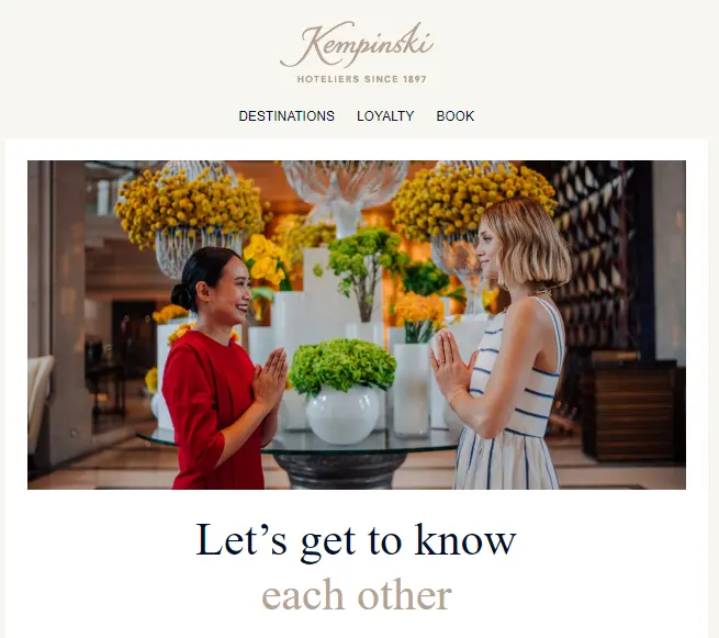 Cropped header of the second welcome journey email